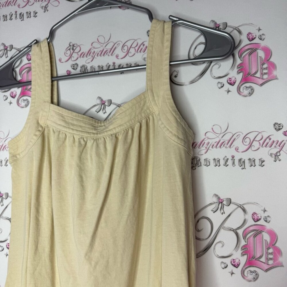Rw&co tank top floral embroidered yellow white boho tropical flowers tan summer - Picture 5 of 10